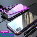 magnetisk glas bakfodra för iPhone Xs max lila