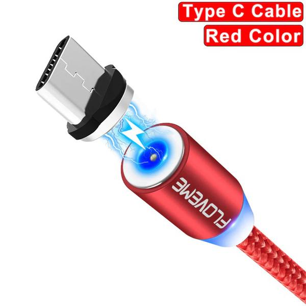 1m Magnetkabel för USB-C Snabb Laddning röd