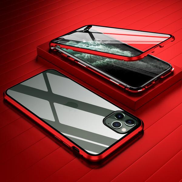Doubel magnet fodral för iphone 11 pro max|röd